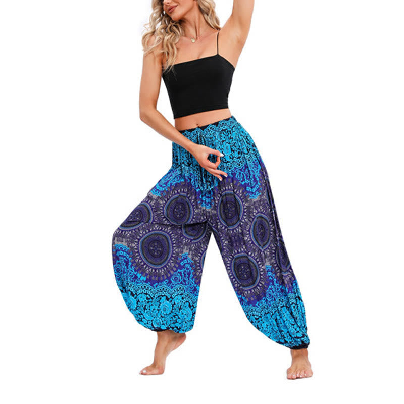 Casual Loose Compass Pattern Harem Trousers Women's Yoga Pants