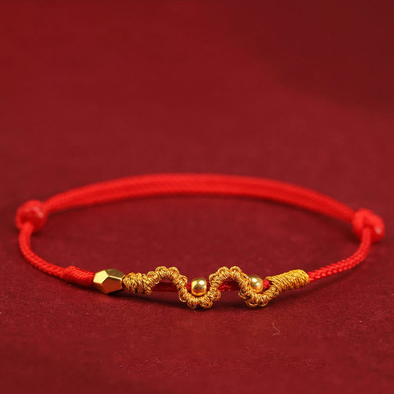999 Gold Year of the Snake Handmade Luck Strength Braided Bracelet Anklet
