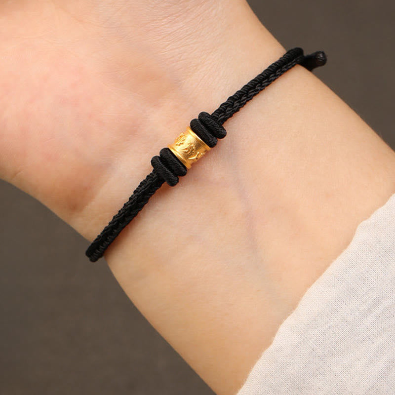 Tibet Handmade 999 Gold Om Mani Padme Hum Luck Protection Bracelet