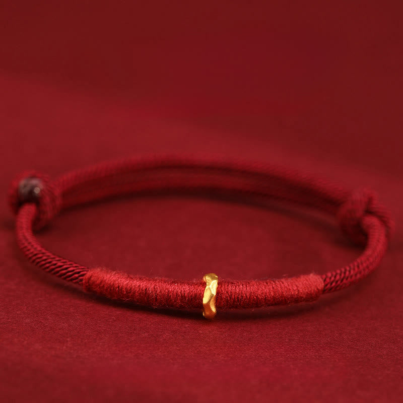 999 Gold Ring Design Handmade Luck Braided Red Rope Bracelet Anklet