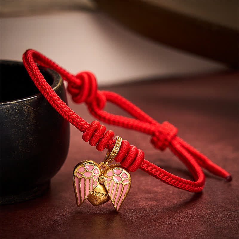 Handmade Braided Red String Love Heart Charm Protection Luck Bracelet