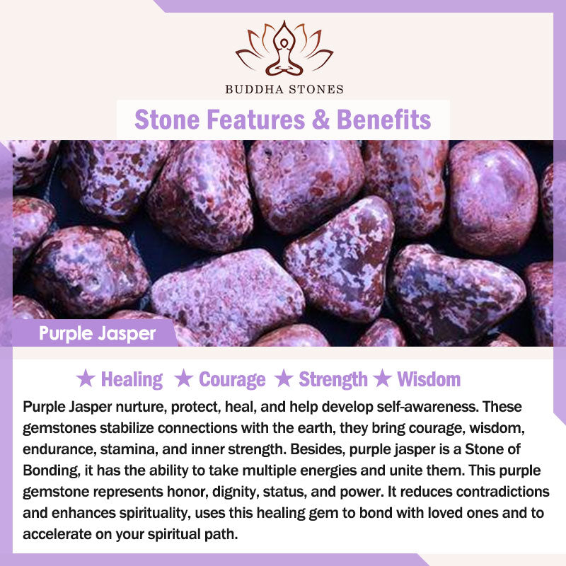 Purple Jasper Bead Strength Bracelet Mala