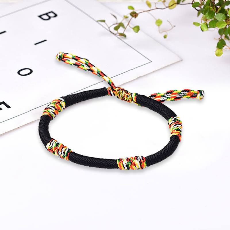 Tibetan Handmade Colorful King Kong Knot Lucky Protection Braid String Bracelet