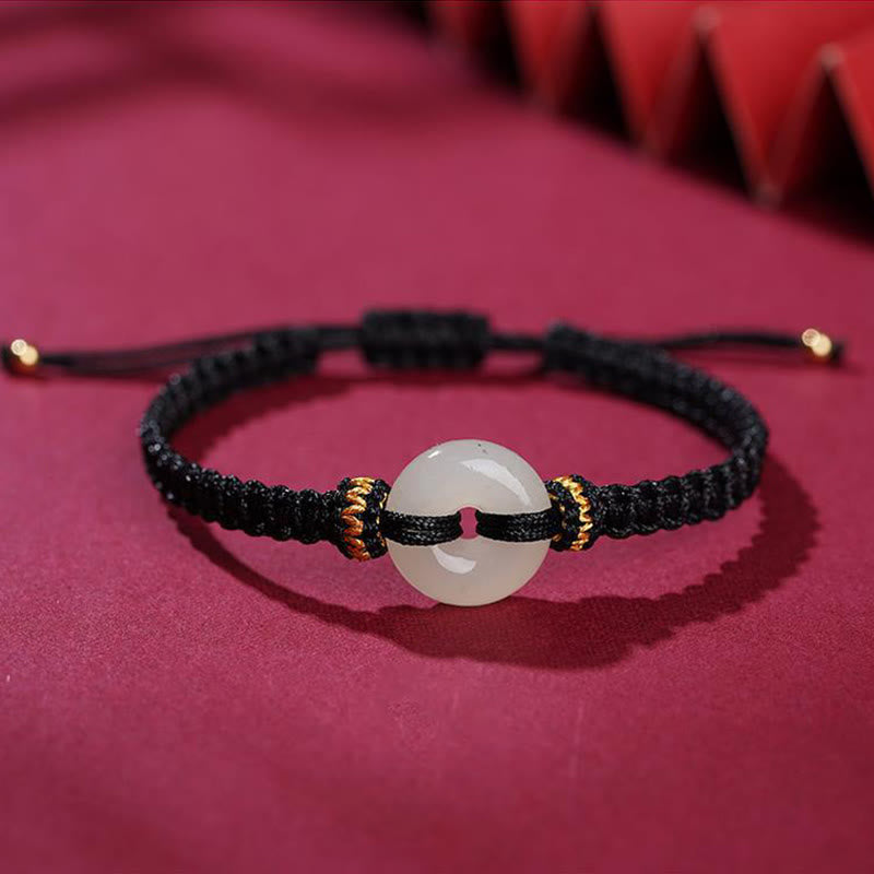 Peace Buckle Jade Abundance Braided Bracelet