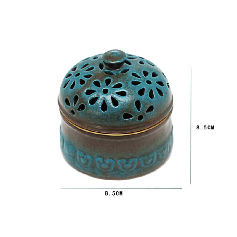 Mini Hollow Spiritual Meditation Ceramic Small Incense Burner Decoration