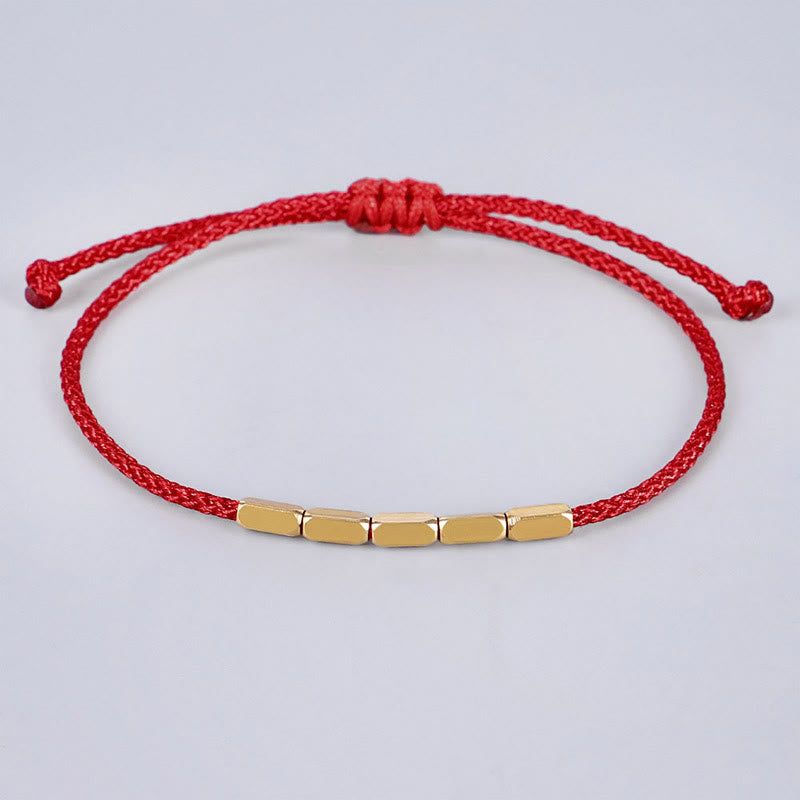 Handcrafted Copper Bead Protection Braided String Bracelet