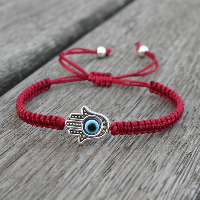 Handmade Hamsa Symbol Protection Luck String Bracelet