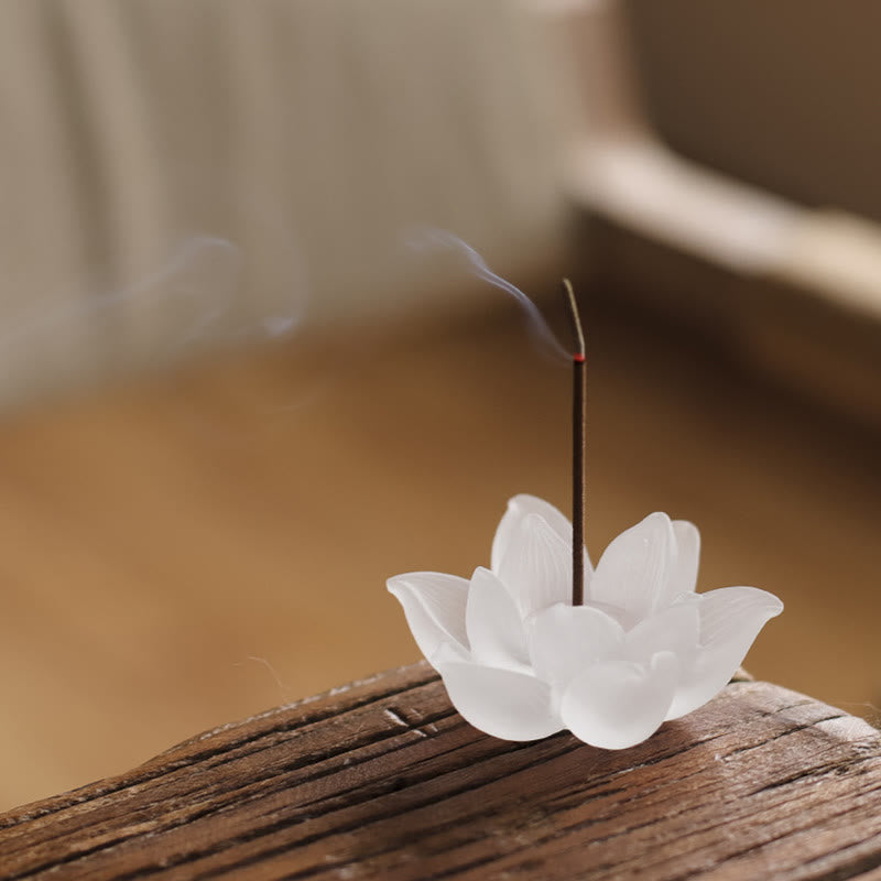 Mini Lotus Liuli Crystal Meditation Stick Incense Burner