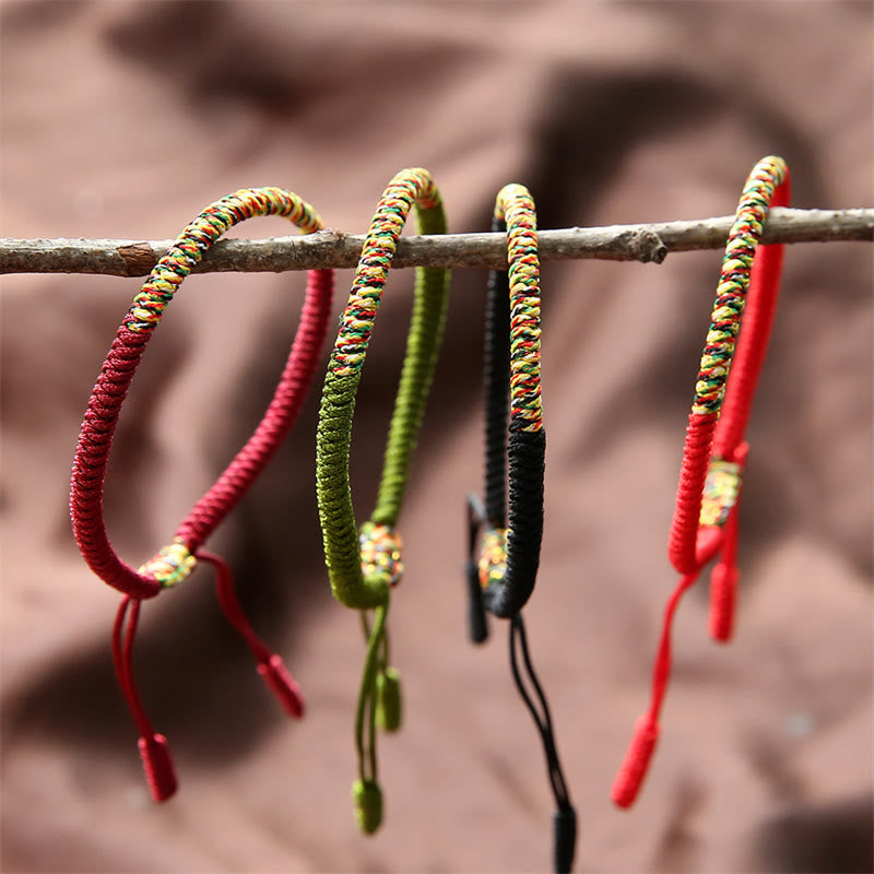 Tibetan Handmade Multicolor King Kong Knot Luck Strength Braided Bracelet