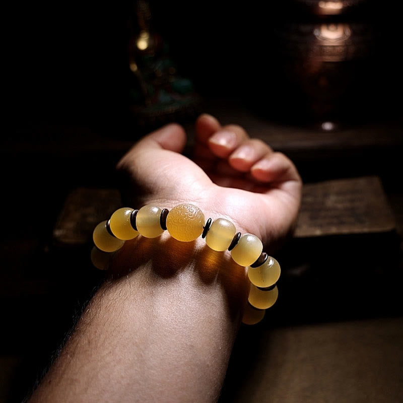 Handmade Tibetan Sheep Horn Om Mani Padme Hum Auspiciousness Bracelet