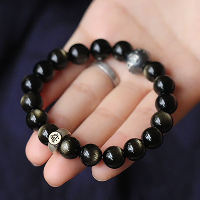 Chinese Zodiac Obsidian Purification Bracelet
