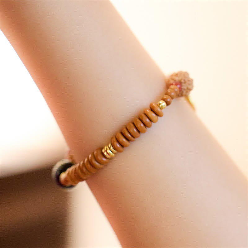 Tibetan Bodhi Seed Black Onyx Smoky Quartz Om Mani Padme Hum Fu Character Wealth Bracelet