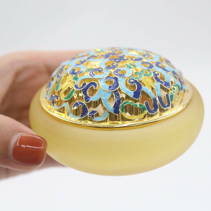 Lotus Liuli Crystal Meditation Incense Burner