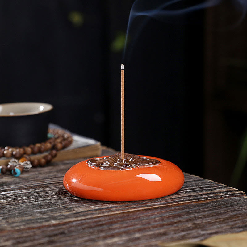 Persimmon Ceramic Meditation Incense Burner Incense Holders