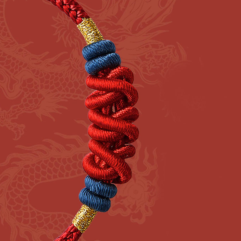 925 Sterling Silver Koi Fish Charm Wealth Success Braided Bracelet