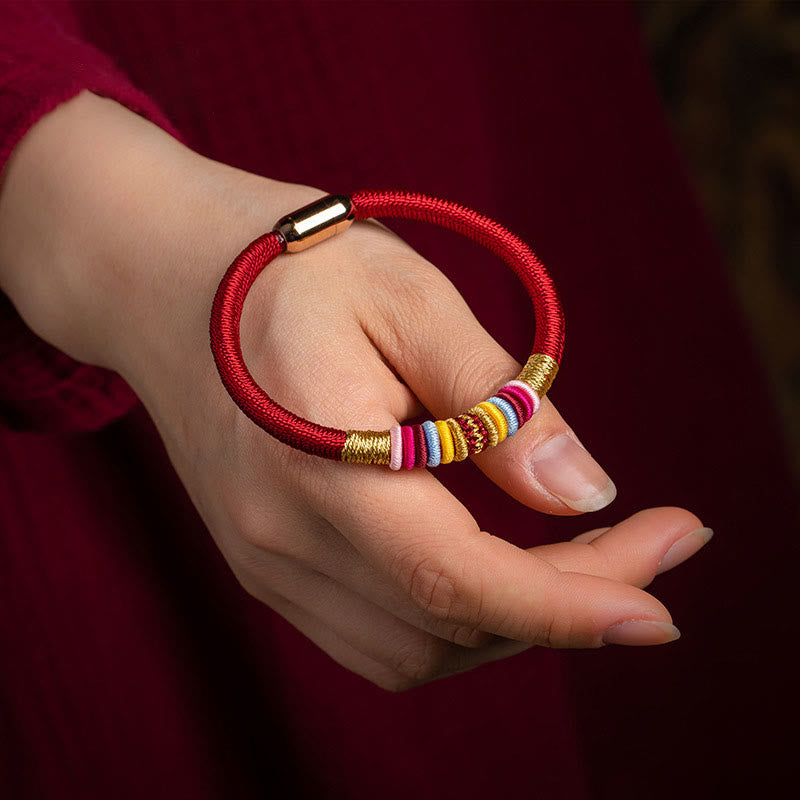Tibetan Handmade King Kong Knot Protection Magnetic Buckle Braided Bracelet
