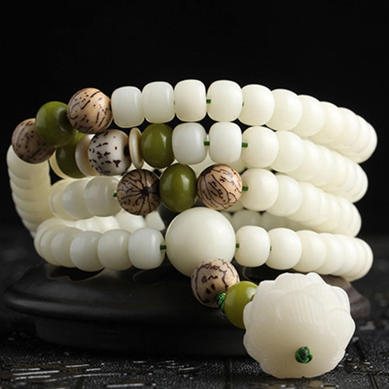 "Hoping for Serenity and Mindfulness" Bodhi Lotus Mala Includes Gift Message Card
