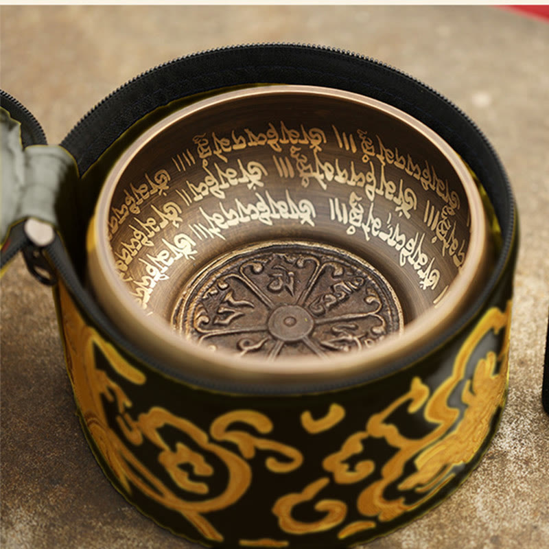 Tibetan Meditation Sound Bowl Handcrafted for and Mindfulness Singing Bowl Set