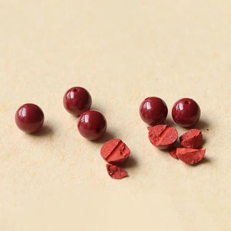 Natural Lucky Cinnabar Bead Blessing String Bracelet Anklet