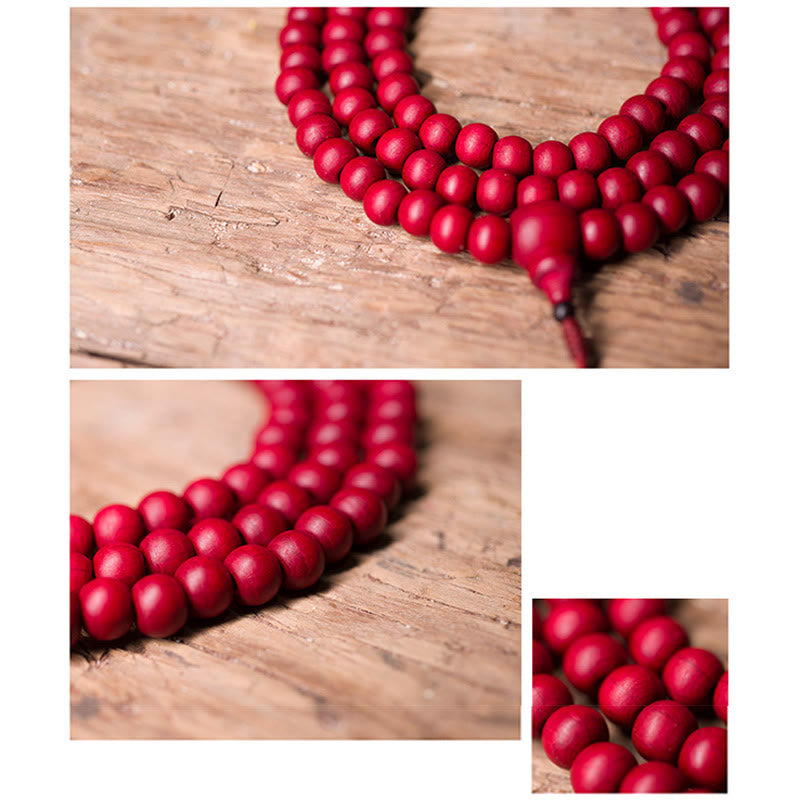 108 Mala Beads Natural Abelia Biflora Wood Protection Bracelet