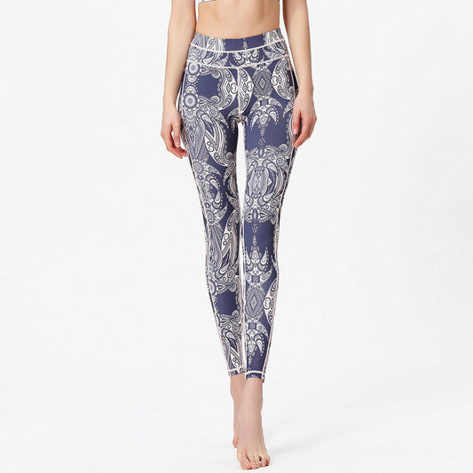 Flowers Leaves Print Pants Sports Fitness Yoga Leggings Women's Yoga Pants