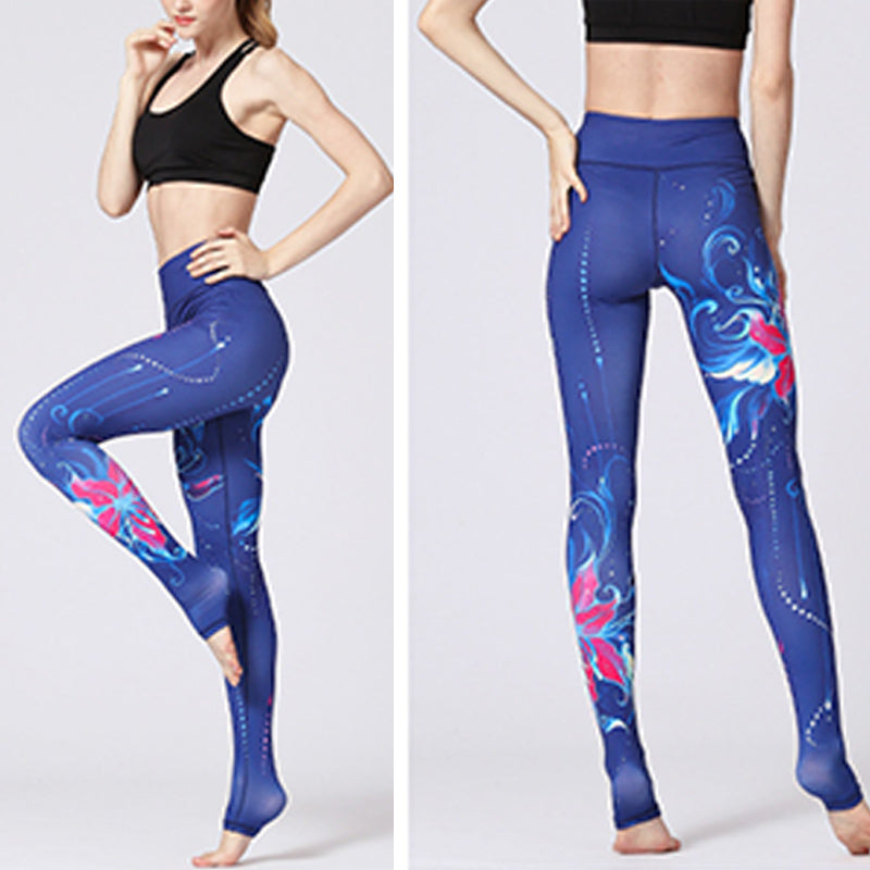 Lotus Flower Floral Print Design Pants Sports Fitness Yoga Leggings Women's Yoga Pants