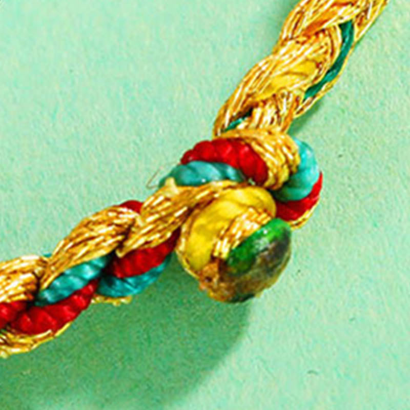 Handmade Multicolored Dragon Scale Pattern Braid String Bracelet