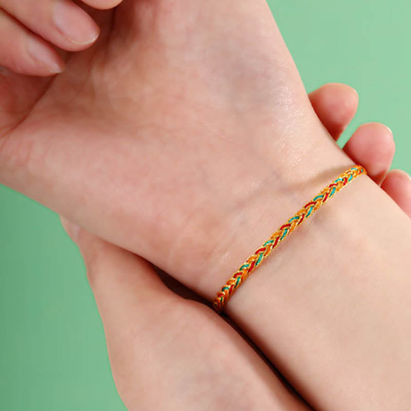 Handmade Multicolored Dragon Scale Pattern Braid String Bracelet