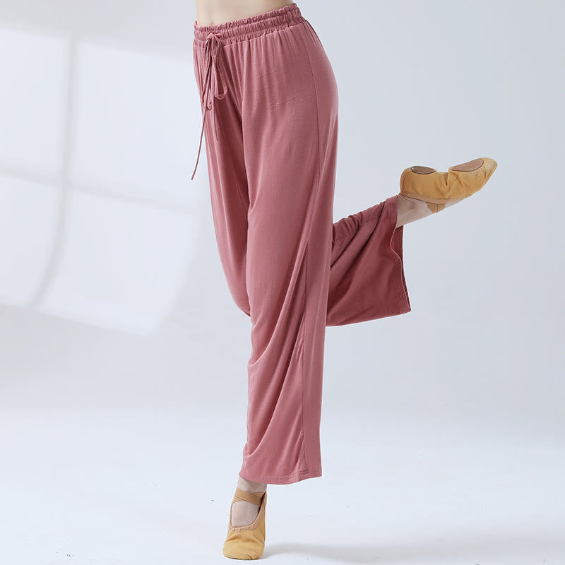 Loose Modal Drawstring Wide Leg Pants For Yoga Dance