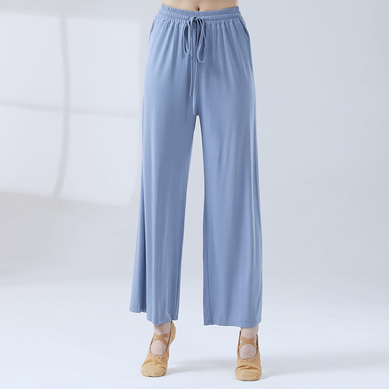 Loose Modal Drawstring Wide Leg Pants For Yoga Dance
