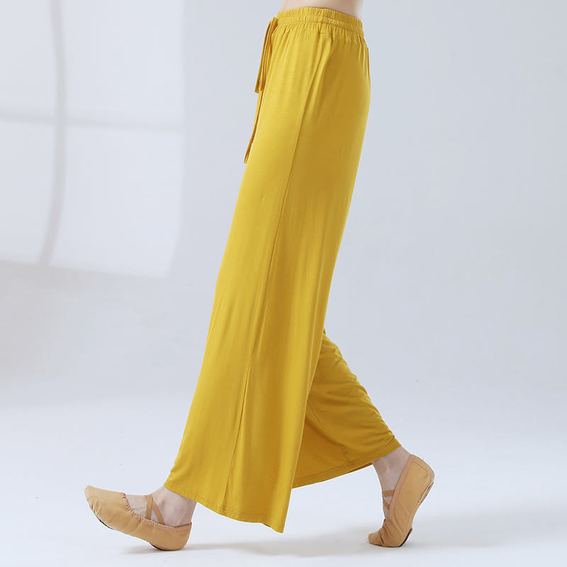 Loose Modal Drawstring Wide Leg Pants For Yoga Dance