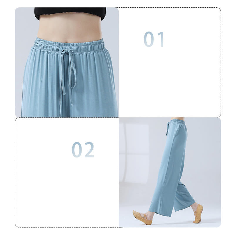 Loose Modal Drawstring Wide Leg Pants For Yoga Dance