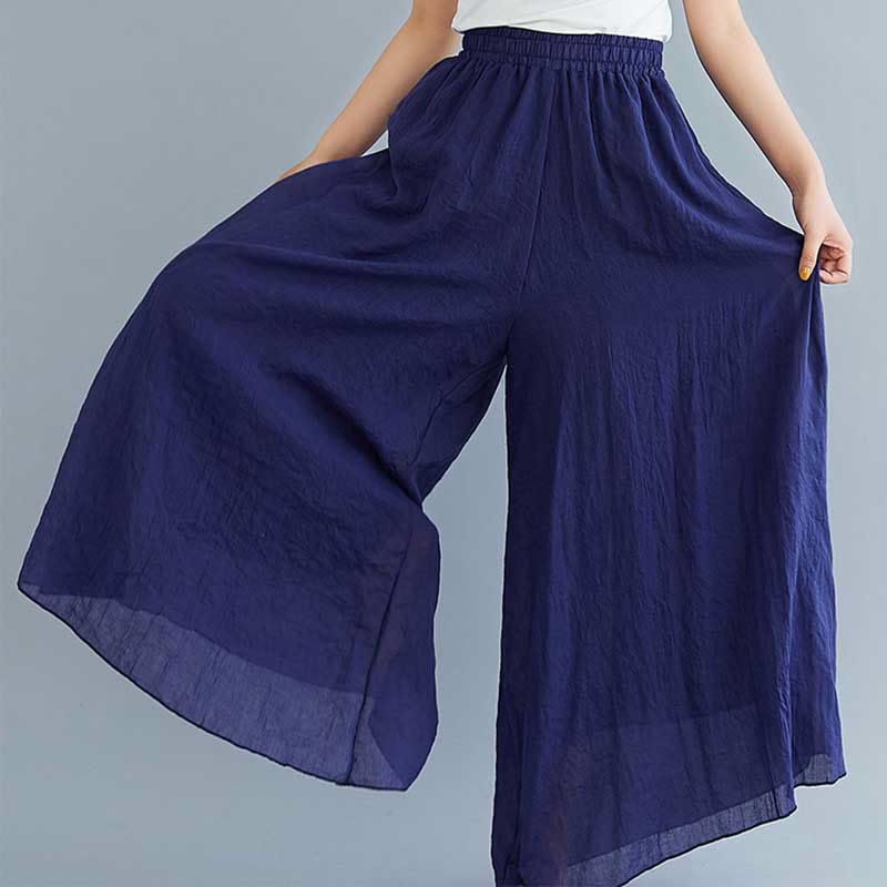 Women Casual Loose Cotton Linen Wide Leg Pants For Yoga Dance