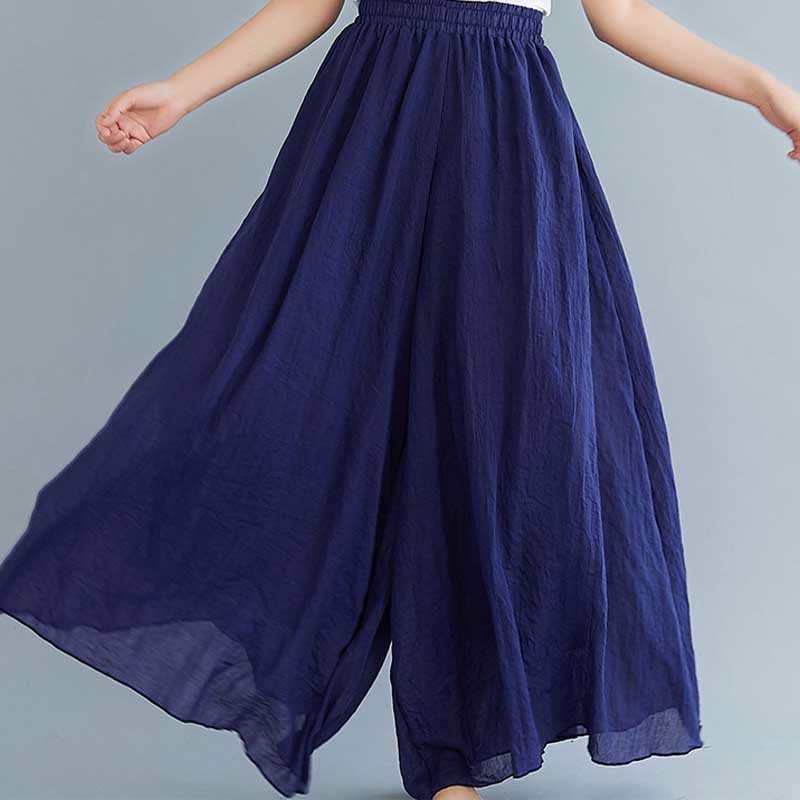 Women Casual Loose Cotton Linen Wide Leg Pants For Yoga Dance
