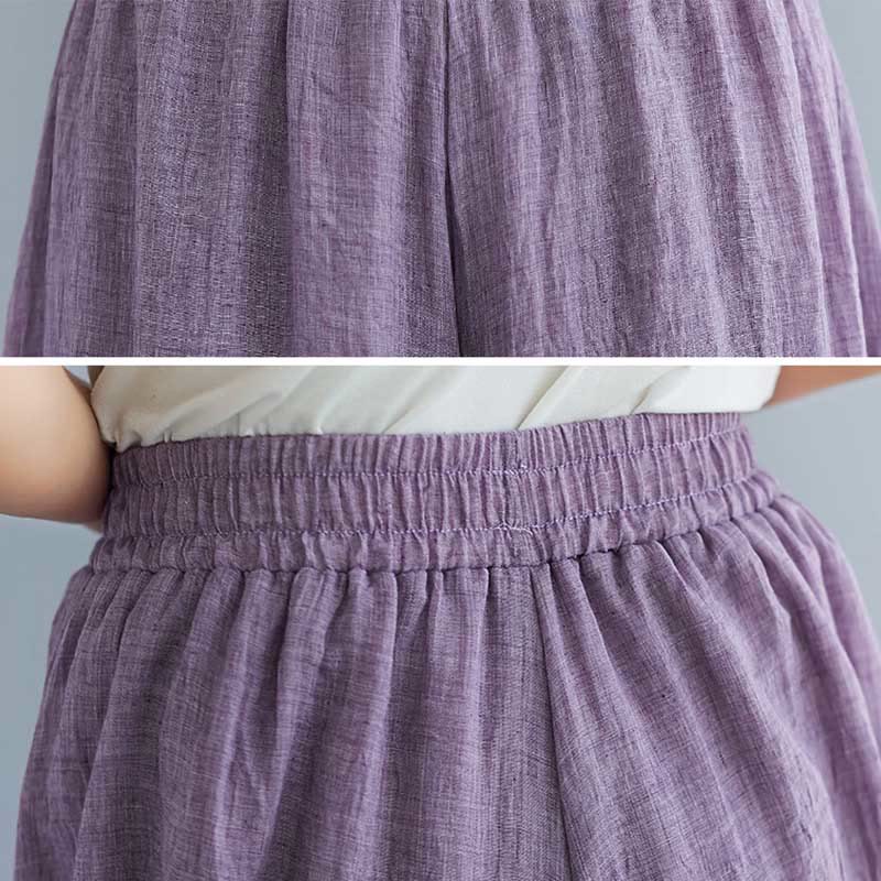 Women Casual Loose Cotton Linen Wide Leg Pants For Yoga Dance