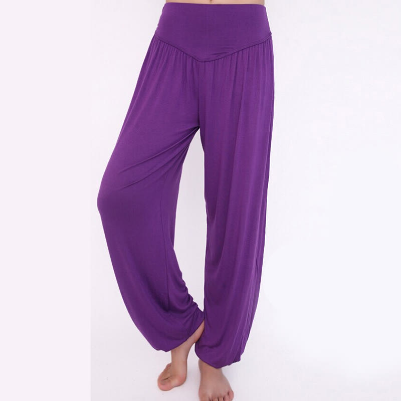 Solid Color Yoga Dance Long Harem Pants