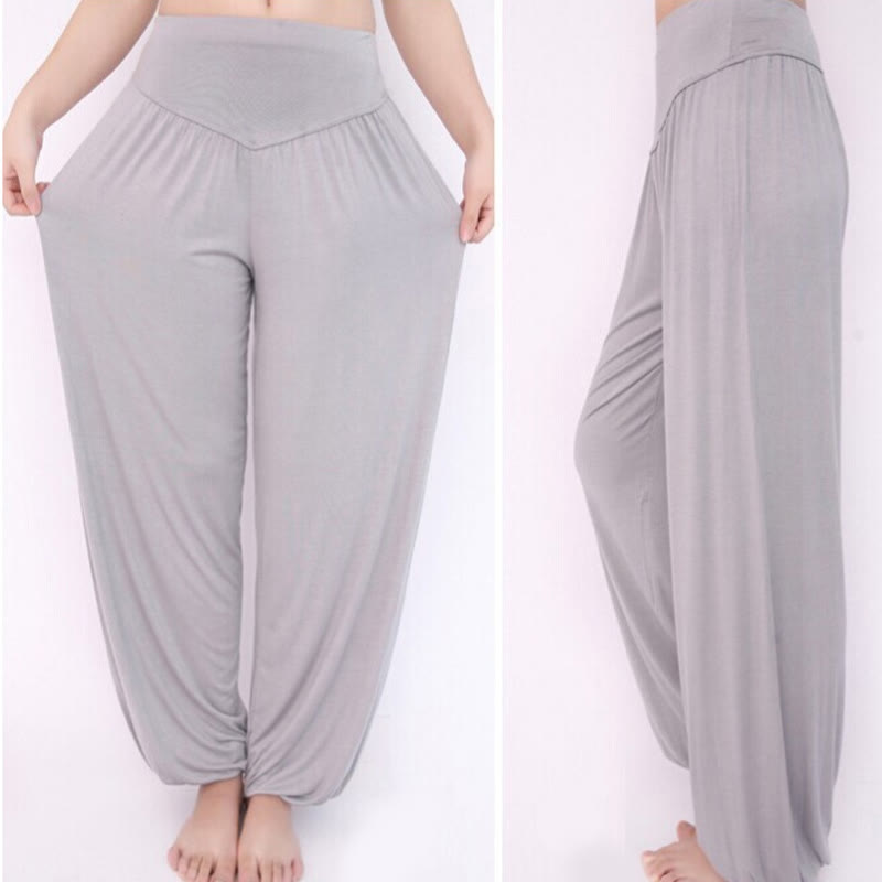 Solid Color Yoga Dance Long Harem Pants