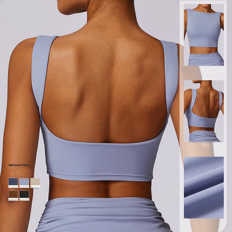 Sleeveless Backless Strap Tank Top Bra Flared Pants Sports Fitness Yoga