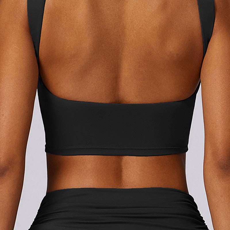 Sleeveless Backless Strap Tank Top Bra Flared Pants Sports Fitness Yoga