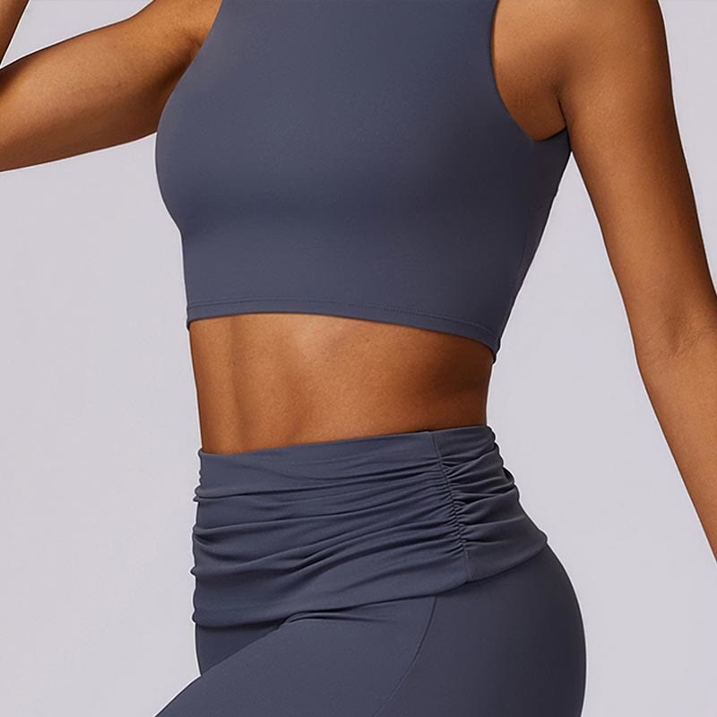Sleeveless Backless Strap Tank Top Bra Flared Pants Sports Fitness Yoga