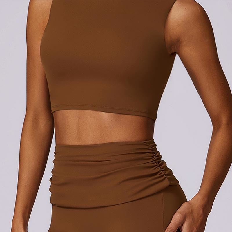 Sleeveless Backless Strap Tank Top Bra Flared Pants Sports Fitness Yoga