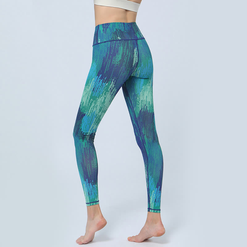 Leaves Print Sports Fitness Yoga High Waist Leggings Women's Yoga Pants