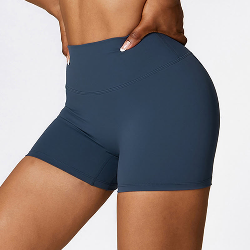 Solid Color Crop Tank Top High Waist Shorts Sports Fitness Gym Yoga Outfits