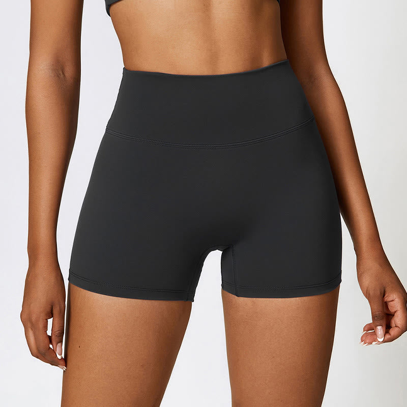 Solid Color Crop Tank Top High Waist Shorts Sports Fitness Gym Yoga Outfits