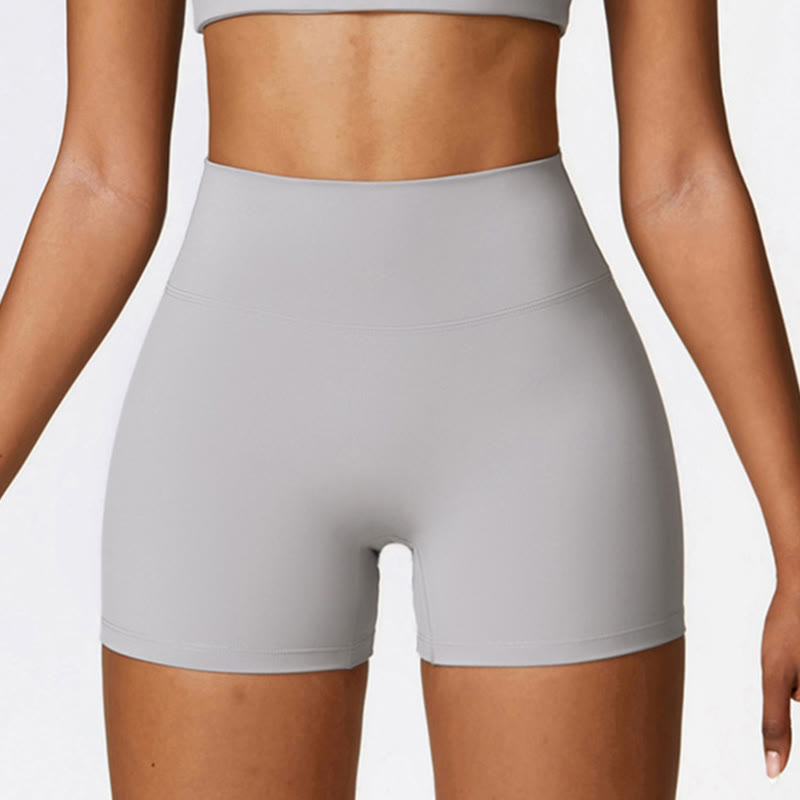 Solid Color Crop Tank Top High Waist Shorts Sports Fitness Gym Yoga Outfits