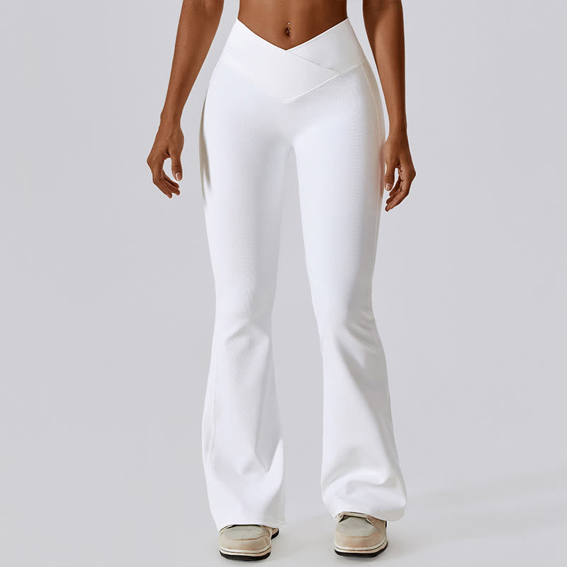 Sleeveless Crop Tank Top Flared Pants Sports Fitness Yoga
