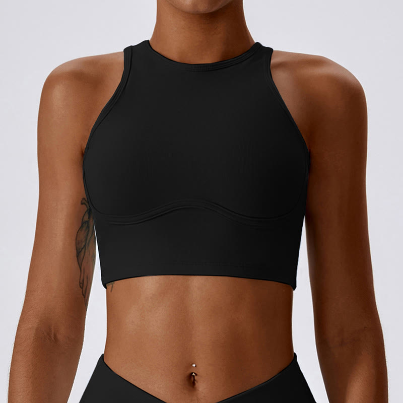 Sleeveless Crop Tank Top Flared Pants Sports Fitness Yoga