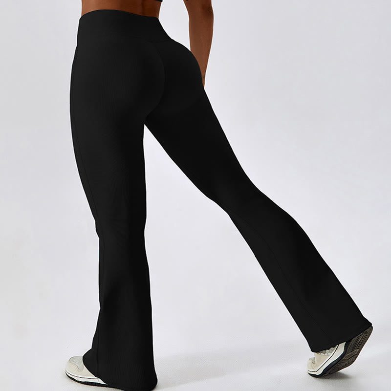 Sleeveless Crop Tank Top Flared Pants Sports Fitness Yoga