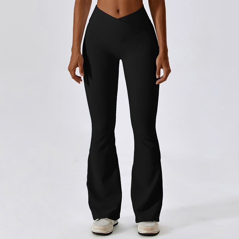 Sleeveless Crop Tank Top Flared Pants Sports Fitness Yoga