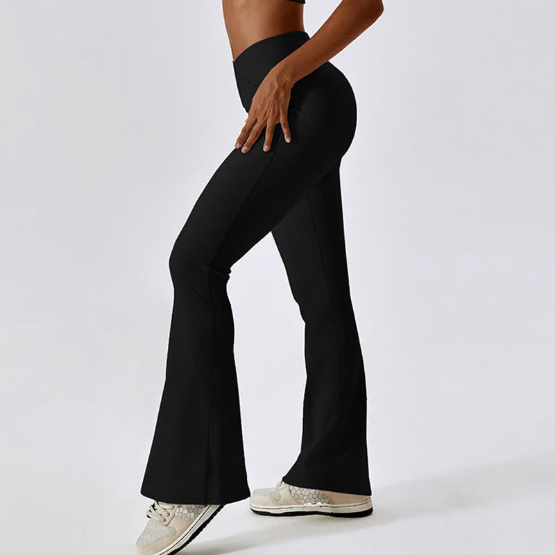 Sleeveless Crop Tank Top Flared Pants Sports Fitness Yoga
